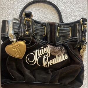 Vintage Juicy Couture Velour Handbag with Gold Key Charm